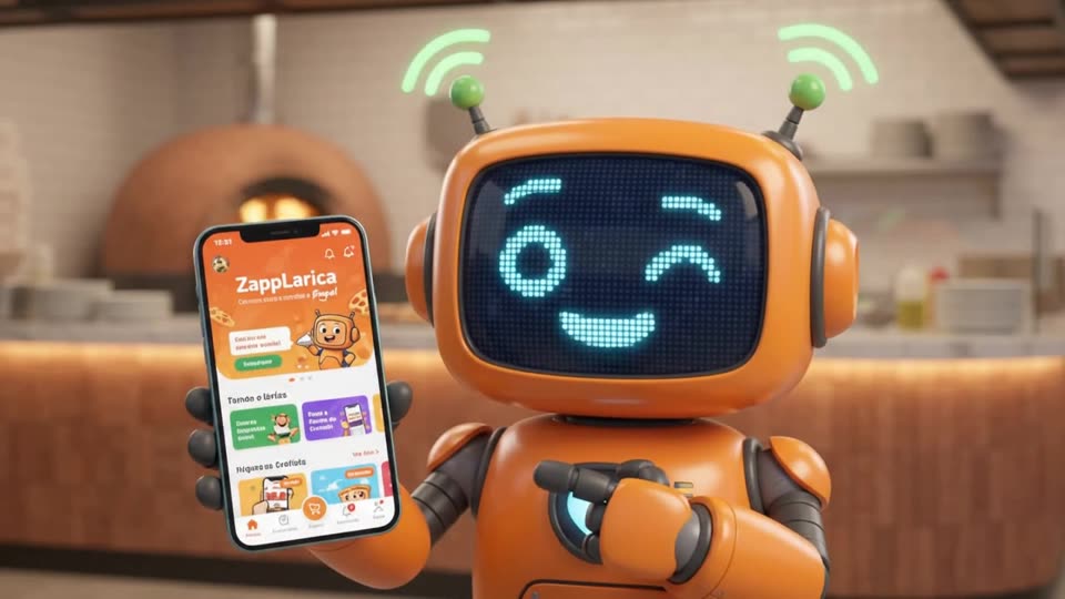 Zappi mostrando o cardápio no celular
